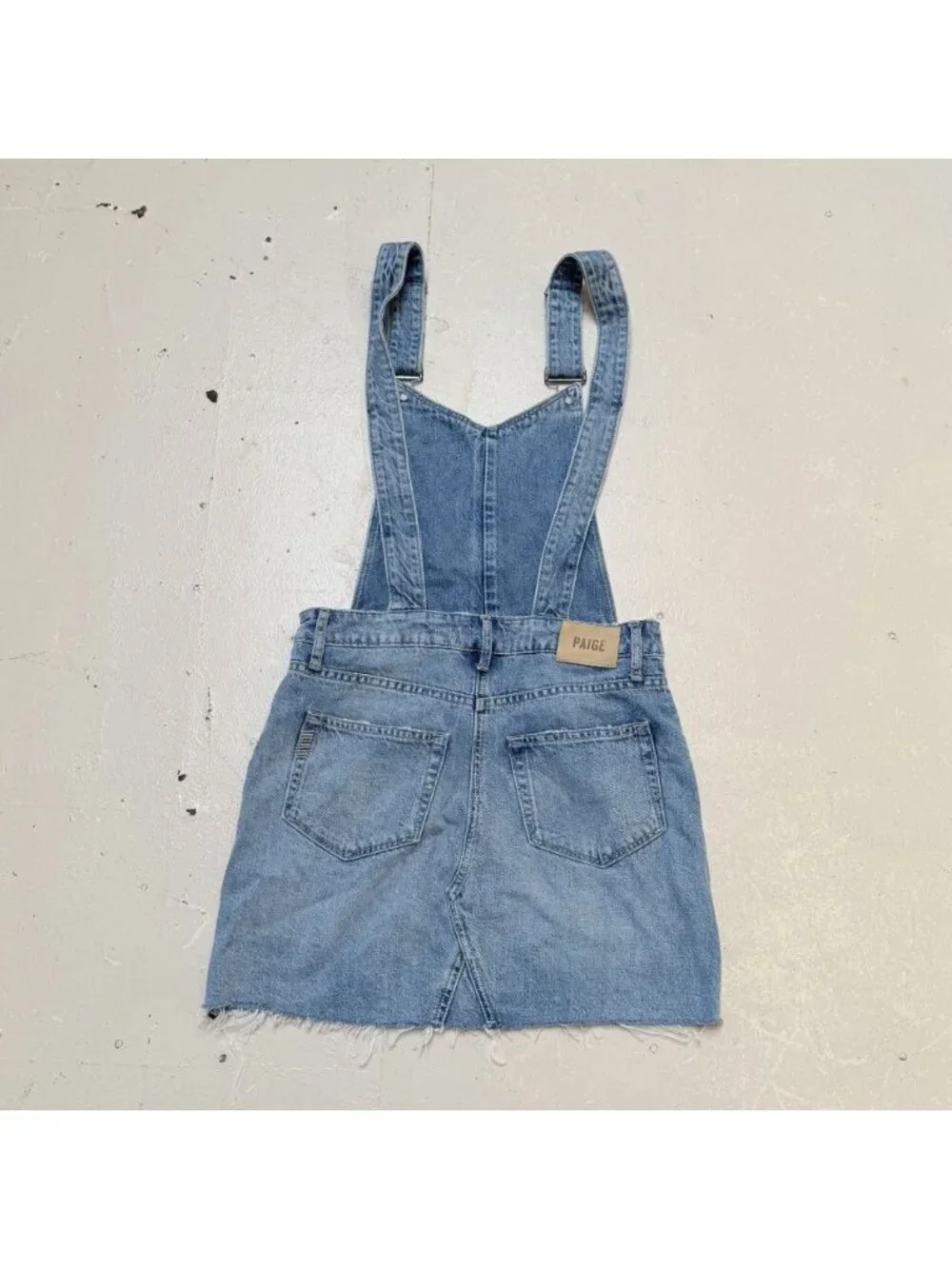 Paige Womens 25 Festival Denim Overall Skirtall Dress Frayed Hem Jumper Jeans